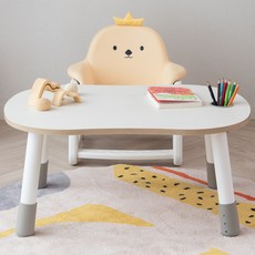 리바트 뚜뚜 높이조절 아이 책상 + 의자 세트 방문설치, 아이보리(책상) + 병아리(의자)