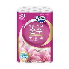 헬로 프리미엄 순수 3겹 펄프 롤화장지 25m, 1개, 30롤