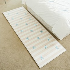 POSIELLA 超細纖維蝴蝶結腳踏墊, 靛藍粉紅色