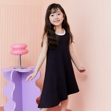 女童款涼爽無袖連身裙+4分安全褲套裝