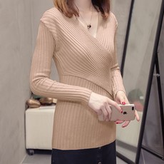 孕婦交叉羅紋長袖上衣