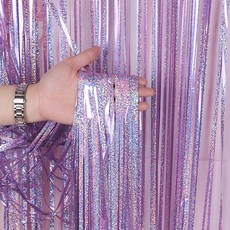 마켓에이 글로시 파티장식 은박 수술커튼 1 x 2.5 m, 핑크, 3개