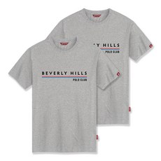 비버리힐스폴로클럽 남녀공용 투 라인 라운드 통기성 반팔 티셔츠 CPS9T21 2종 세트
