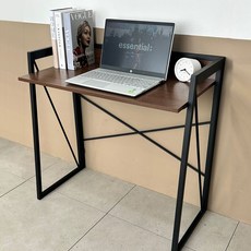 라꾸스토리 1인용 이지 접이식 책상 CBK-100, 블랙 + 다크브라운