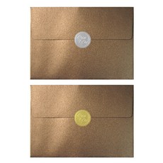 奢華珠光喜帖 明信片信封 30入 + 貼紙 10入 x 3入組, 古銅色(信封), 隨機出貨(貼紙), 1套