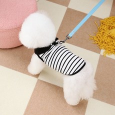 Coco studio 寵物圓領胸背帶學院風T恤, 1個, 條紋