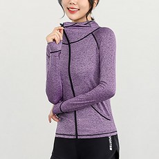 I Love Fit女款黑色線條運動連帽拉鍊外套