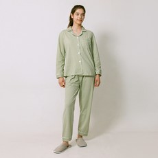 안나앤코 여성용 타탄체크 긴팔 잠옷 파자마 상하세트