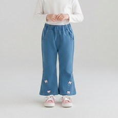 조이멀티 스위티리본 연청 부츠컷 밴딩 데님팬츠