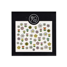 ONNU NAIL 陽光花朵美甲藝術貼紙, 混合色, 1組