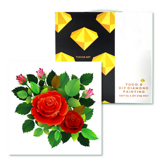 TUCO.B 藝術寶石十字繡 DIY 套組 25 x 25 cm, 玫瑰(D25-9), 1套