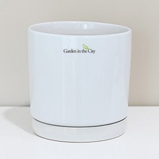 Garden in the City 現代陶瓷花盆底盤套組 R211-16, 1套, 白色