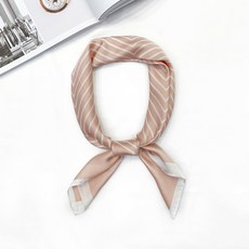 피어니스트 스트라이프 실크 사각 스카프