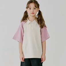 vavkids 兒童透氣夏季拼色翻領T恤