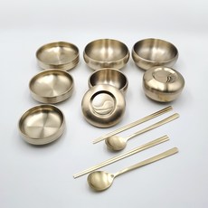 Taejo 鈦金餐具11件組, 玉蓋碗 2p + 玉湯碗 2p + 小菜碟 3款 + 湯匙 2p + 筷子 2p, 1套, 單一顏色