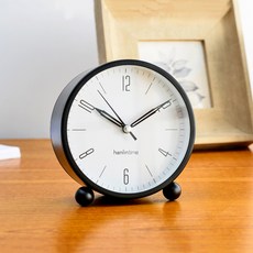 맙소샵 모던 무소음 아날로그 탁상시계 YK144, 블랙