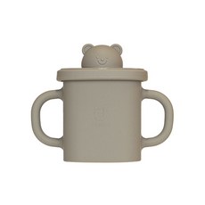 MODU'I BLUEMAMA 矽膠泰迪熊方形壺嘴水杯, 米色, 350ml, 1個