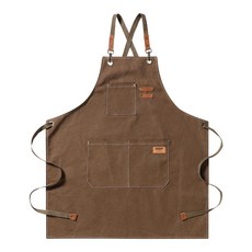 KEEP 캠핑 멀티 포켓 캔버스 앞치마, 브라운, 1개