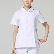 UNHEVE 圓領短袖簡潔護士服上衣