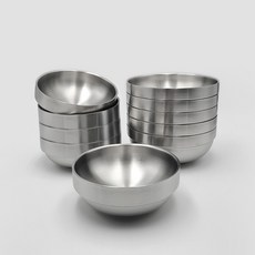 雙層不鏽鋼霧面湯碗 直徑16cm, 10個, 單色