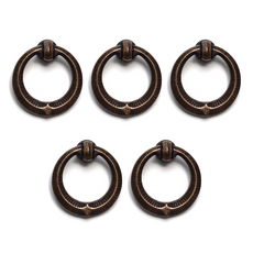 斜角櫥櫃拉環 復古棕色, 5個