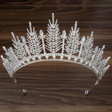 헤어 파티 우아한 웨딩 티아라, 실버, 1개