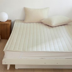 쉬즈홈 국내 생산 위캔드 사계절 누빔 고정밴드 침대패드, 베이지