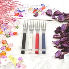 Bogen Solen方形餐具茶叉4件組, 1套, 黑色, 白色, 紅寶石色, 藍寶石色