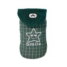 I Love Pet 寵物連帽格紋背心, 綠色