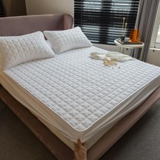 플로즈 플라워 누빔 컬러 매트리스 커버