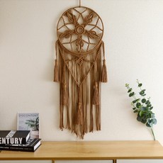 Allode 大型編織純色壁飾捕夢網, 03 棕色