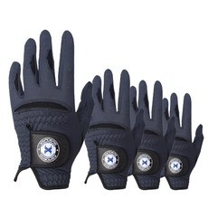 xspiders 超細纖維雨天高爾夫手套 左手用, 海軍藍, 4個