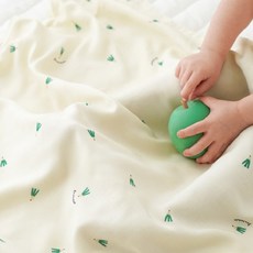 BambooBebe 兒童款Yum Yum Ssuk Ssuk莫代爾毯子, 蔥米色