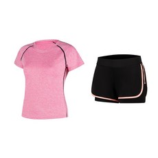 Naya Style 女性瑜珈短袖上衣 + 短褲套裝 1714