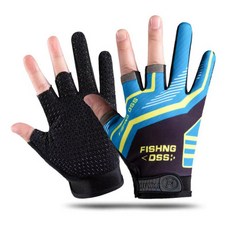 Trend Company ST X四季用釣魚手套雙手穿戴 C型, 藍色