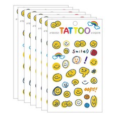 Petit 迷你紋身貼紙 TS001, 笑臉, 7個