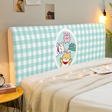 마켓A 체크 동물 침대헤드커버, CTZ2304