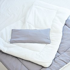 ahtty blanc 雙面莫代爾新生兒寢具2件組, 白色 + 灰色