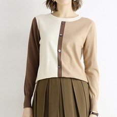 soleil 女款同色系撞色日常亮點針織衫
