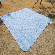 아이예스 야외 피크닉 캠핑 대형 휴대용 돗자리, 화이트 트리 스노우맨