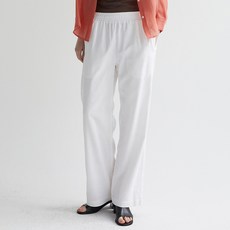 티에스에이치 여성용 통기성 린넨 밴딩 팬츠