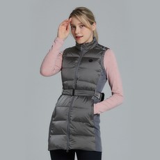 ELLE GOLF 女款針織拼色混搭長版羽絨背心