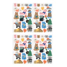 솔룸 큐티 다꾸 스티커 동물 친구 시리즈, 레이지위캔드, 4개