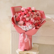 Scent Basket 香皂花 巨大50朵玫瑰花束, 粉紅色, 1個