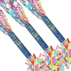 파티폭죽 더블샷 컨페티 앤 릴테잎, 무지개, 3개