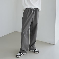 플레이즈 남성용 스트링 배색 밴딩 와이드 팬츠
