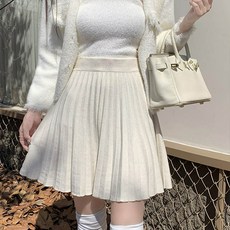 andstyle 女款全褶鬆緊帶傘狀針織短裙 263190