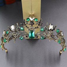 Estella H011復古哥德風花朵皇冠 EST106, 1個, 綠色