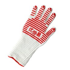 防滑隔熱烘焙廚房手套 H_RD_103, 白紅, 1個