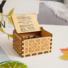 Kbeulrance室內裝飾禮物用高級手動音樂盒, 木紋 1 哈利波特